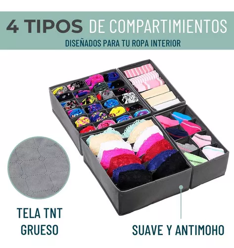 Organizador Ropa Interior Casatua Divisor Cajones Set De 4